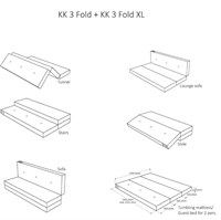 By KlipKlap madras - KK 3 fold XL - Mørkeblå med sorte knapper