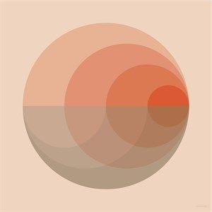 Image of VISSEVASSE - Gradient coral plakat - 40x40 cm