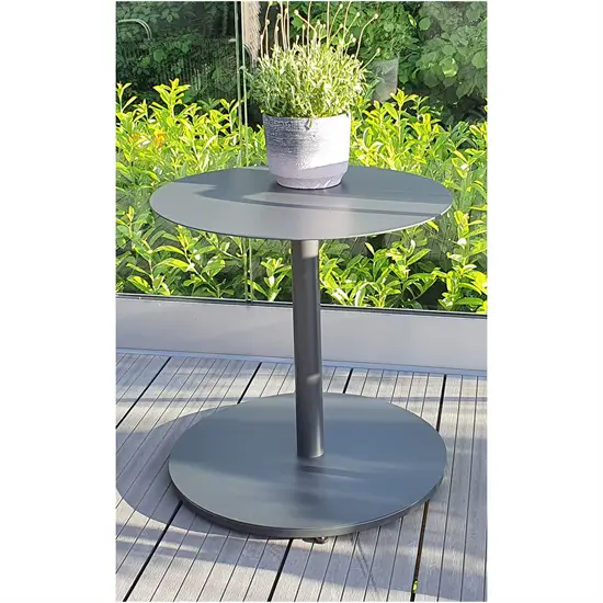 Friis Furniture - Albert Rund Cafebord Ø 50 cm - Grå - havebord - 2. SORTERING