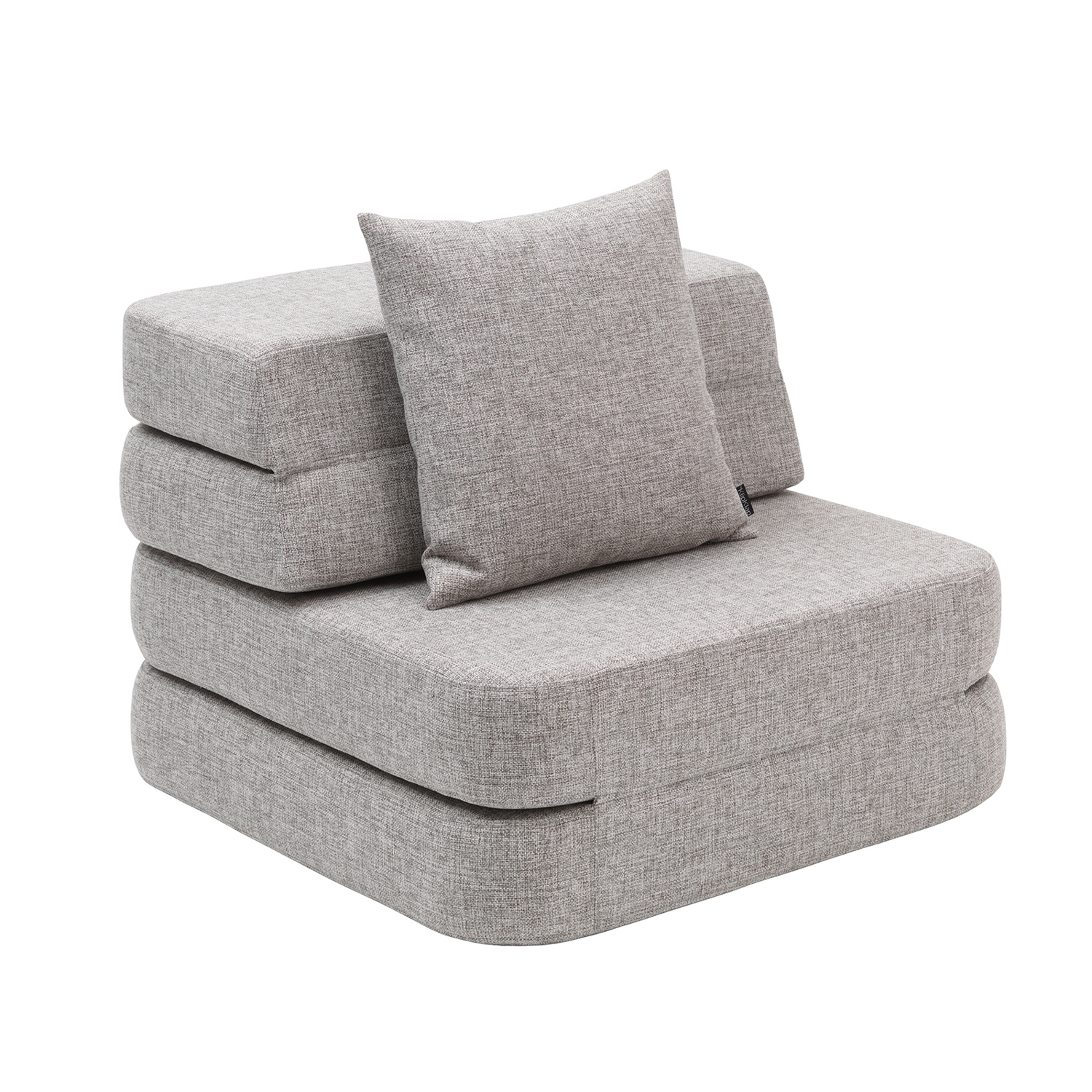 by KlipKlap Sofa KK 3 Fold Sofa Single Soft Multi Grey w. Grey Grå