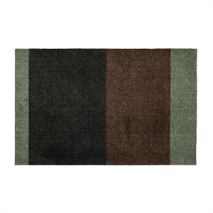 Tica Copenhagen - Smudsmåtte - Stripes - Green/Brown - 40x60 cm