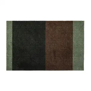 Tica Copenhagen - Smudsmåtte - Stripes - Green/Brown - 60x90 cm