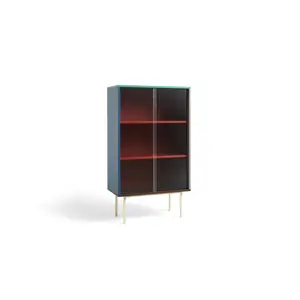 Hay - Reol til Gulv m. Glaslåger - Colour Cabinet - Multi farvet - Høj model, B75 X D39 X H130