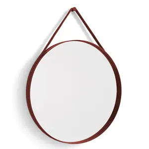 HAY - "Strap Mirror" Spejl Ø70 cm - Rød