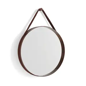 HAY - "Strap Mirror" Spejl Ø50 cm - Brun