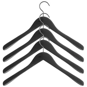 Hay - Sorte tøjbøjler (brede) - sæt med 4 stk. 