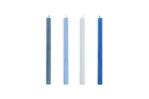 Hay - Square Candle - Blues, Set of 4