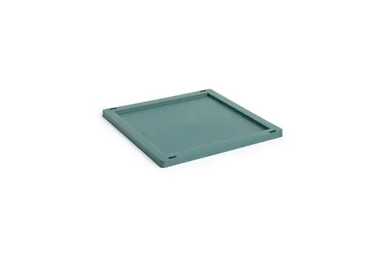 HAY Colour Crate Lid Plastic - Medium Square / Cube - Dark green