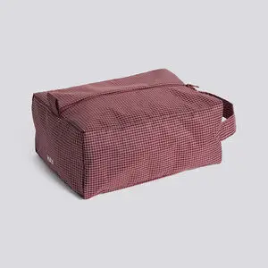 Hay - Grid Wash Bag - Small - Burgundy