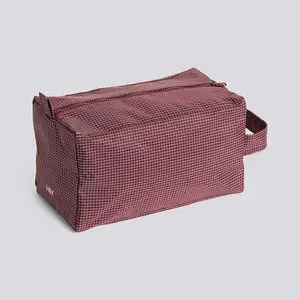 Hay - Grid Wash Bag - Medium - Burgundy