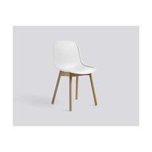 Image of Wrong For Hay stol - Neu Chair 13 - Ben i lakeret solid eg/Sæde i creme hvid