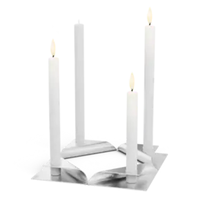 Höfats - SQUARE CANDLE Candleholder Set silver