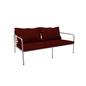 Houe - AVON 2 seater sofa - Pude: Scarlet, Stellet: Muted Hvid