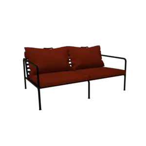 Houe - AVON 2 seater sofa - Pude: Rust, Stellet: Sort