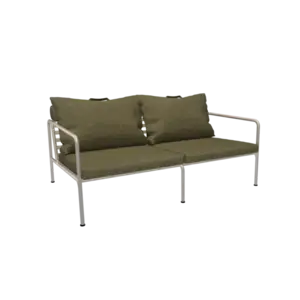 Houe - AVON 2 seater sofa - Pude: Moss, Stellet: Muted Hvid