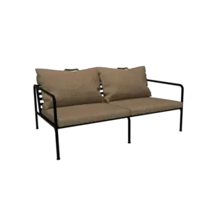 Houe - AVON 2 seater sofa - Pude: Papyrus, Stellet: Sort