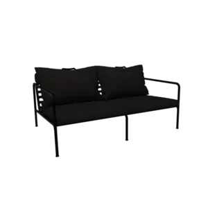 Houe - AVON 2 seater sofa - Pude: Mørke Grå, Stellet: Sort