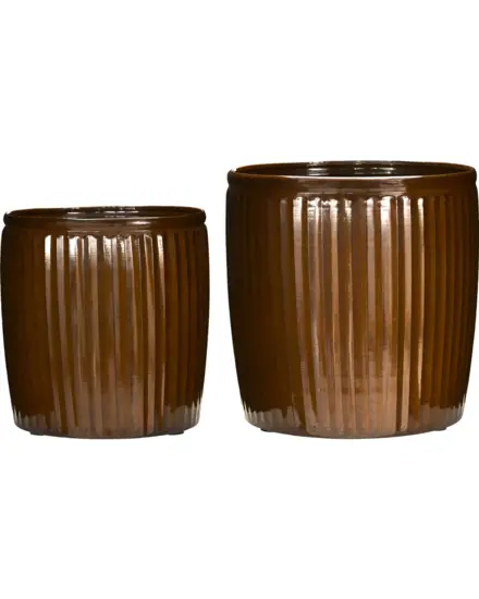 House Doctor - Urtepotte, HDGroove, Brun