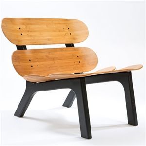 Image of I'M Board - Stol - bambus (med sorte ben) - uden hynde
