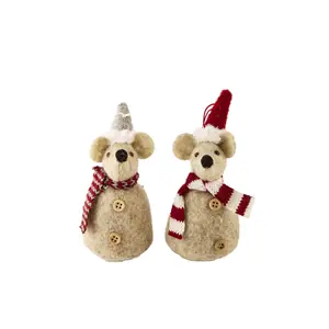 2Have - Mus Filt 2 ass. H:12 cm Grå  - 2 stk. i et sæt