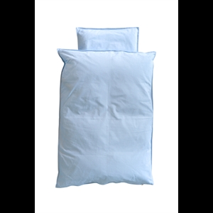 Omhu - Sengelinned - Percale baby/junior, lys blå - 100x140 cm.