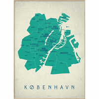 Enklamide - Typemap - København map - dag - 50x70 cm