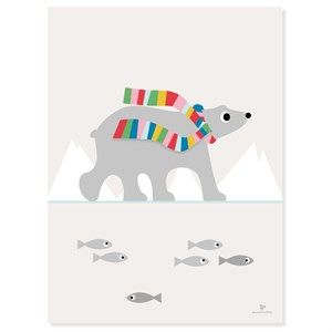 Image of KAI Copenhagen - Plakat med isbjørn - 30x40 cm.
