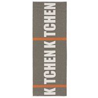 Horredsmattan Plastiktæppe (70 x 250) - "Kitchen" (grå/orange)