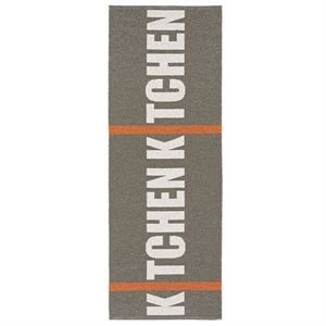 Image of Horredsmattan Plastiktæppe (70 x 250) - "Kitchen" (grå/orange)