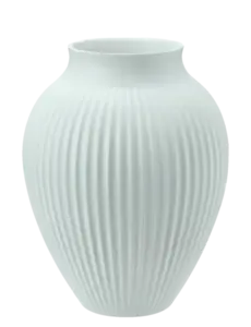 Knabstrup Keramik - Knabstrup vase H 27 cm ripple mat ice blue
