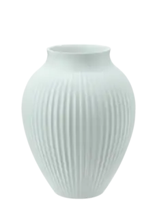 Knabstrup Keramik - Knabstrup vase H 20 cm ripple mat ice blue