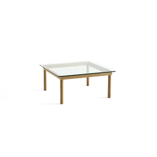 HAY - Kofi Table - 80 x 80 cm - ben i lageret eg og klar glasplade