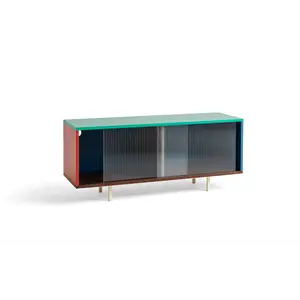 Hay - Reol til Gulv med Glaslåger - Colour Cabinet - Multi farve - Medium, B120 X D39 X H51 cm