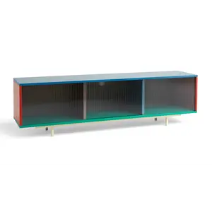 Hay - Reol til Gulv med Glaslåger - Colour Cabinet - Multi farve - Large, B180 X D39 X H51 cm
