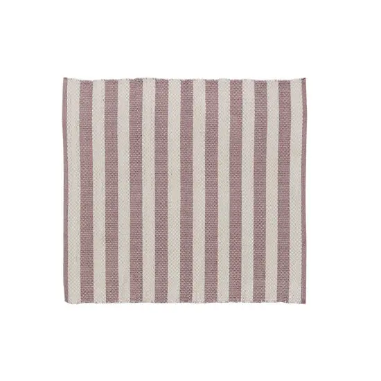 Lene Bjerre - Strivie gulvtæppe 150x150 cm. stribet rosa