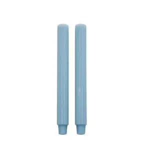 Lene Bjerre - Ribbed stagelys H25 cm. lyseblå