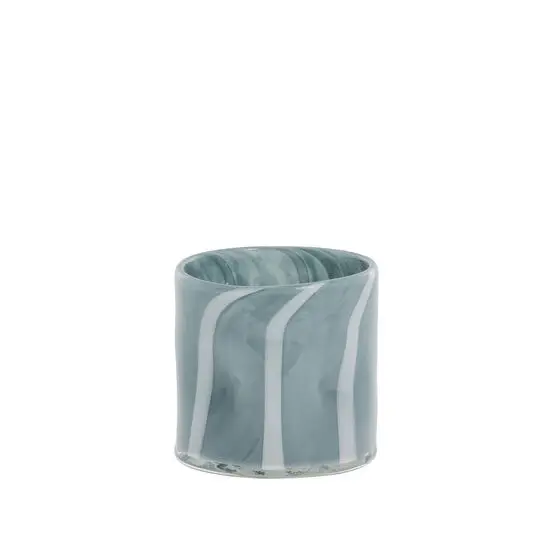 Lene Bjerre - Marelle vase/fyrfadsstage i glas 10 cm. lyseblå
