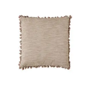 Lene Bjerre - Oville pude 50x50 cm. mørk sand m. kvaster