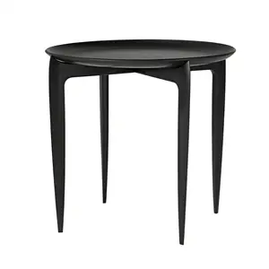 Fritz Hansen - bakkebord - Tray Table - sort - Ø 45 cm