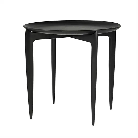 Fritz Hansen - bakkebord - Tray Table - sort - Ø 45 cm