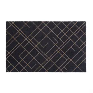 Tica Copenhagen - Smudsmåtte - Lines - Sand/Blue-Gray - 40x60 cm