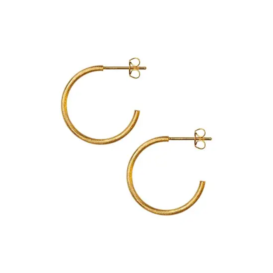 LULU Copenhagen - Non Hoops, Medium (1 sæt) - forgyldt messing