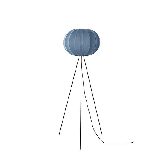 Made By Hand - Gulvlampe - Knit-Wit 45 Round Floor High - Blue Stone