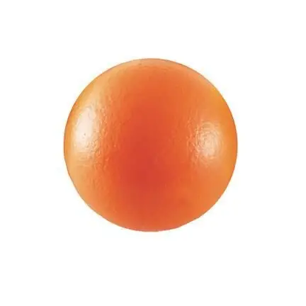 Rund, glat bold i orange farve uden mønstre.