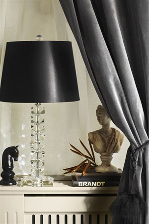 Margit Brandt - Krystal lampe M/skærm - Clear/Black - H67 cm