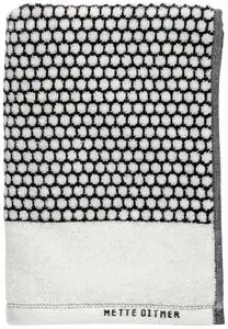 Mette Ditmer - GRID gæstehåndklæde, 2-pak, Sort / Off-white