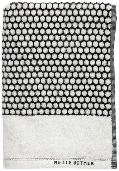Mette Ditmer - GRID håndklæde, sort / råhvid