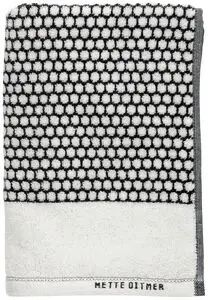 Mette Ditmer - GRID badehåndklæde, sort / råhvid