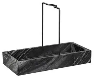 Mette Ditmer - Marble Opvaskebakke - 12 x 23,5 - 17,5 - Black & grey