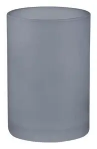 Cylindrisk tandbørsteholder i mat dueblå fra Mette Ditmer, flad bund, del af badeværelsesserie.